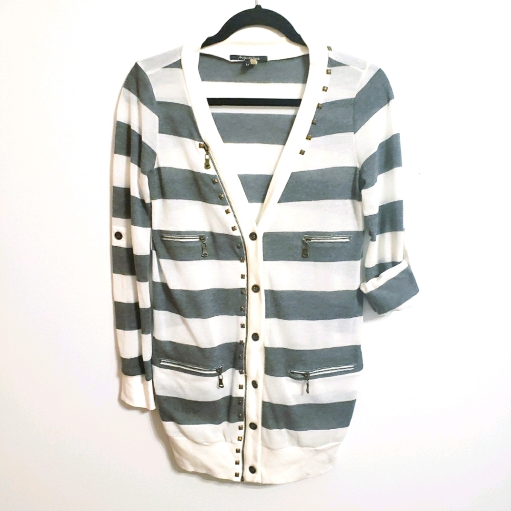 Foreign Exchange Striped Cardigan...M